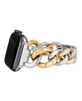Anne Klein Women's Two-Tone Alloy Chain Bracelet Compatible with 42/44/45/Ultra/Ultra 2 Apple Watch - Silver-Tone, Gold