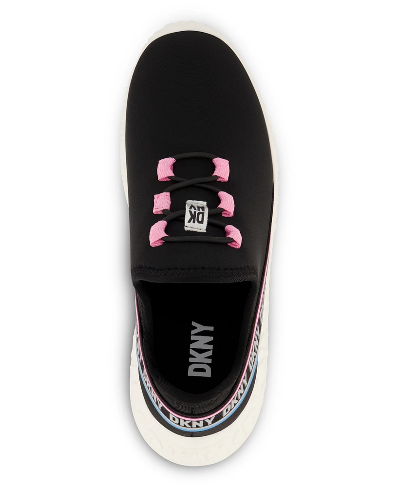 Dkny Big Girls Elastic Laces Slip On Athletic Sneakers