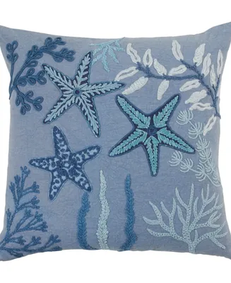 Saro Lifestyle Starfish Stonewashed Decorative Pillow, 20" x 20"