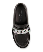 Marc Fisher Little Girls Iridescent Chain Slip On Loafers