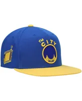 Men's Mitchell & Ness Royal, Gold Golden State Warriors Hardwood Classics Snapback Hat