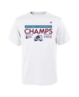Big Boys and Girls Fanatics White Colorado Avalanche 2022 Western Conference Champions Locker Room T-shirt