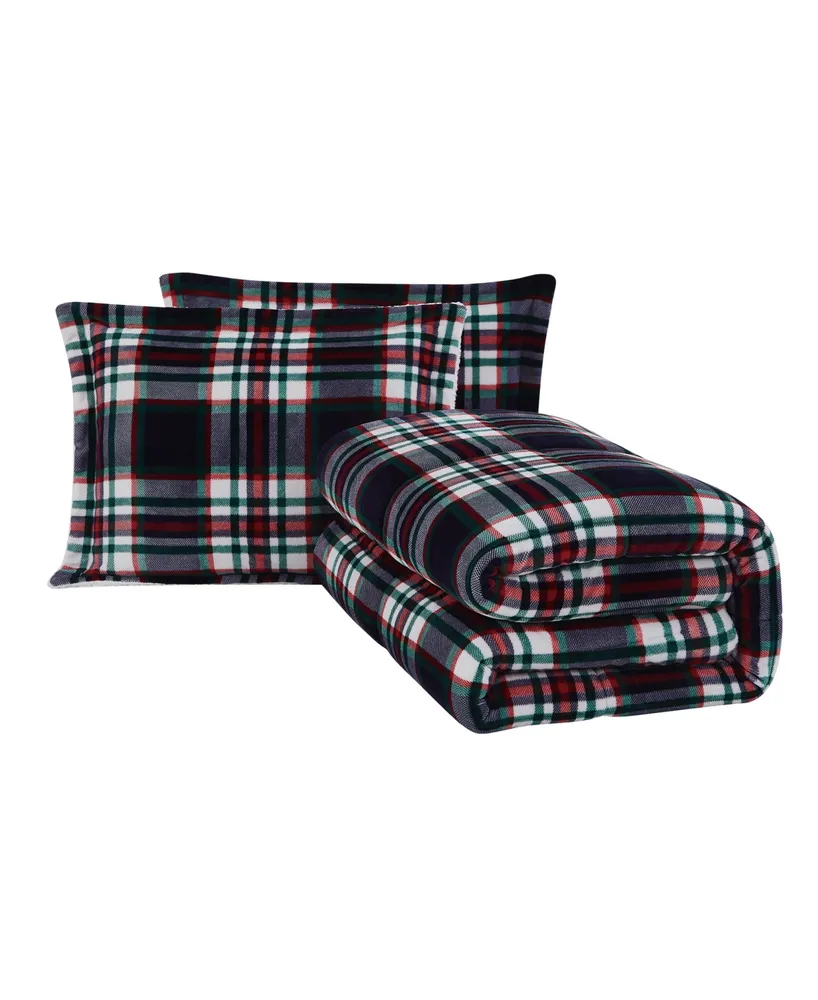 London Fog Benji Plaid 3 Piece Comforter Set