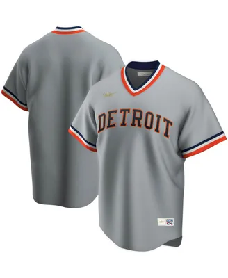 Men's Nike Gray Detroit Tigers Road Cooperstown Collection Team Jersey