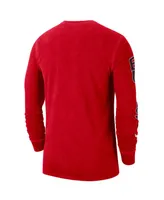 Men's Nike Red Chicago Bulls Courtside Retro Elevated Long Sleeve T-shirt