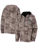 Women's Dkny Sport Leopard Brooklyn Nets Gabriella Windbreaker Half-Zip Hoodie