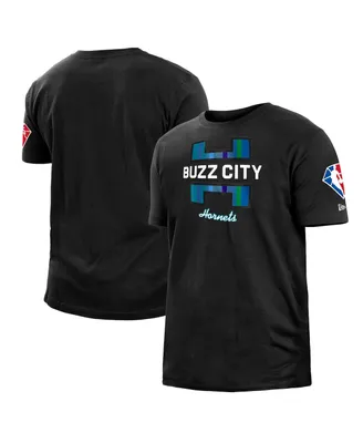 Men's New Era Black Charlotte Hornets 2021/22 City Edition Brushed Jersey T-shirt