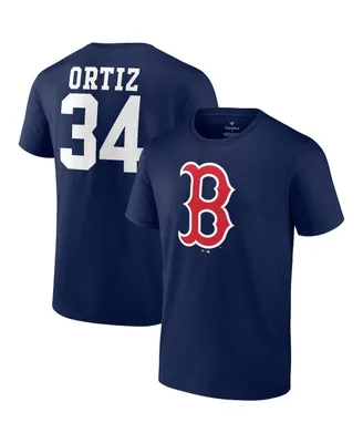 Men's Fanatics David Ortiz Navy Boston Red Sox Logo Graphic T-shirt