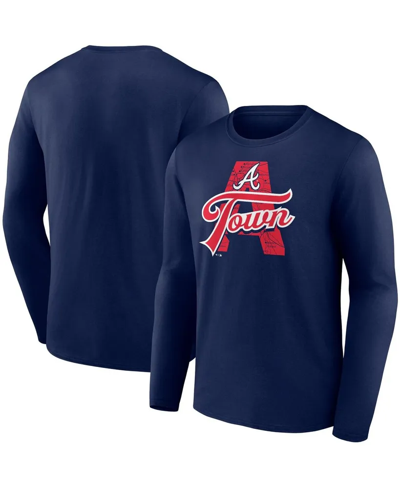 Atlanta Braves Fanatics Branded A-Town Down Hometown Collection Long Sleeve  T-Shirt - Heathered Gray