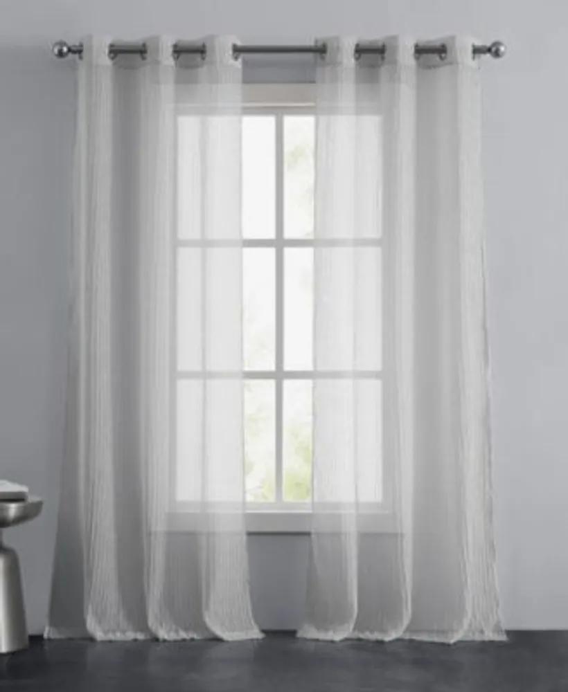 Juicy Couture Marnie Crushed Solid Sheer Voile Grommet Window Curtain Panel Set Collection