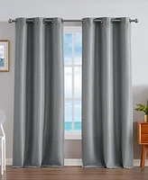 Nautica Milton Thermal Woven Room Darkening Grommet Window Curtain Panel Set, 38" x 96"