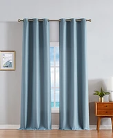 Nautica Milton Thermal Woven Room Darkening Grommet Window Curtain Panel Set