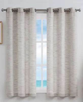 Nautica Julius Light Filtering Textured Grommet Window Curtain Panel Pair Collection
