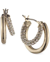 Lauren Ralph Small Pave Split-Hoop Earrings, 0.65"