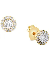 Diamond Halo Stud Earrings (1/4 ct. t.w.) in 10k Gold