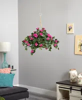 Nearly Natural Bougainvillea Hanging Basket