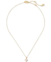 Kate Spade New York Pave & Square Cubic Zirconia Mini Pendant Necklace, 16" + 3" extender