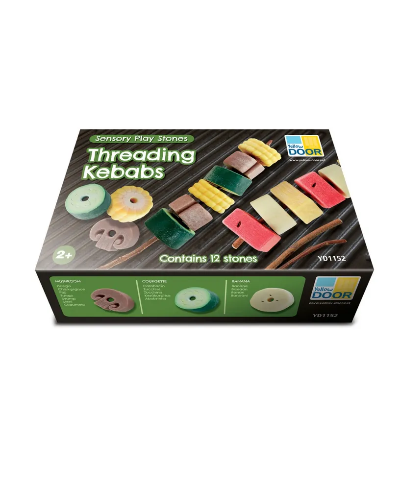 Yellow Door Sensory Play Stones Threading Kebabs, Set of 12