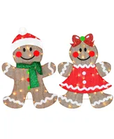 Pre-Lit Gingerbread Cookie Couple, 35"