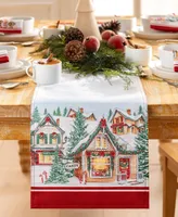 Elrene Storybook Christmas Village Holiday Table Runner, 70" x 13"