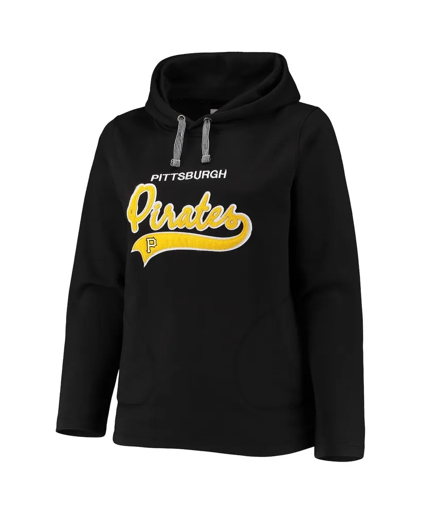 Women's Soft as a Grape Black Pittsburgh Pirates Plus Side Split Pullover Hoodie