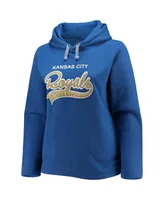 Women's Soft as a Grape Royal Kansas City Royals Plus Side Split Pullover Hoodie