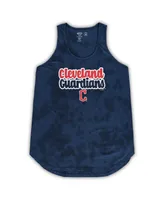 Women's Concepts Sport Navy Cleveland Guardians Plus Size Cloud Tank Top and Shorts Sleep Set