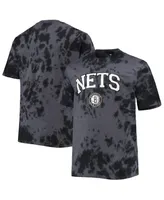 Men's Black Brooklyn Nets Big and Tall Marble Dye Tonal Performance T-shirt