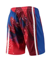 Men's Mitchell & Ness Red Philadelphia 76ers Hardwood Classics 1996 Hyper Hoops Swingman Shorts