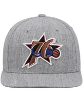 Men's Mitchell & Ness Heathered Gray Philadelphia 76ers Hardwood Classics Team 2.0 Snapback Hat