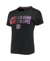 Women's Fisll Black Toronto Raptors Social Justice Team T-shirt