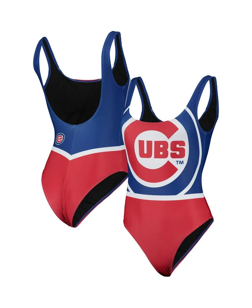 Women's Foco Royal Chicago Cubs Team One-Piece Bathing Suit