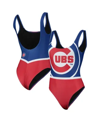 Women's Foco Royal Chicago Cubs Team One-Piece Bathing Suit