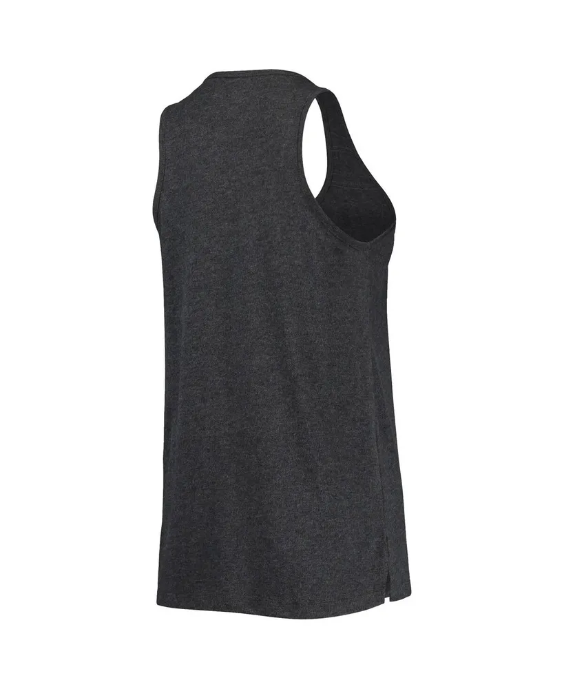 Women's New Era Heather Black Brooklyn Nets Scoop-Neck Racerback Tank Top