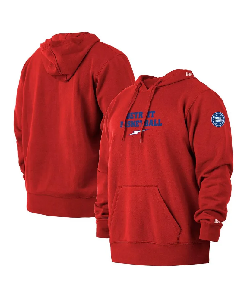 Men's New Era Red Detroit Pistons 2021/22 City Edition Big and Tall Pullover Hoodie