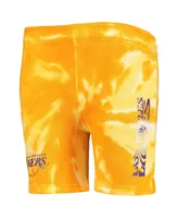 Preschool White, Gold Los Angeles Lakers Santa Monica Shorts