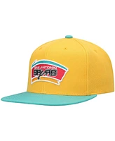 Men's Mitchell & Ness Yellow San Antonio Spurs Hardwood Classics Snapback Hat