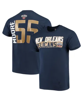 Men's Majestic E'Twaun Moore Navy New Orleans Pelicans Vertical Name and Number T-shirt