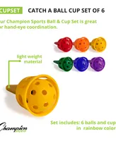 Champion Sports Catch-a-Ball Cup, Set of 6
