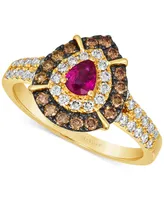 Le Vian Passion Ruby (1/4 ct. t.w.) & Diamond (3/4 ct. t.w.) Halo Ring in 14k Gold