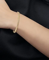 Double-Sided Cuban Link Chain Bracelet (4.5mm) in 10k Two-Tone Gold