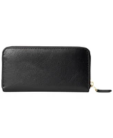 Women's Full-Grain Leather Large Zip Continental Wallet