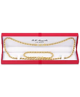 Esquire Men's Jewelry 2-Pc. Set 22" Rope Link Chain Necklace & Matching Bracelet, Created for Macy's