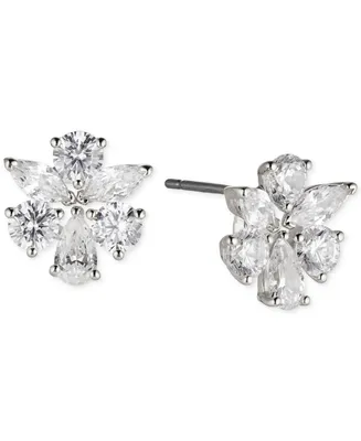 Eliot Danori Silver-Tone Crystal Cluster Stud Earrings, Created for Macy's