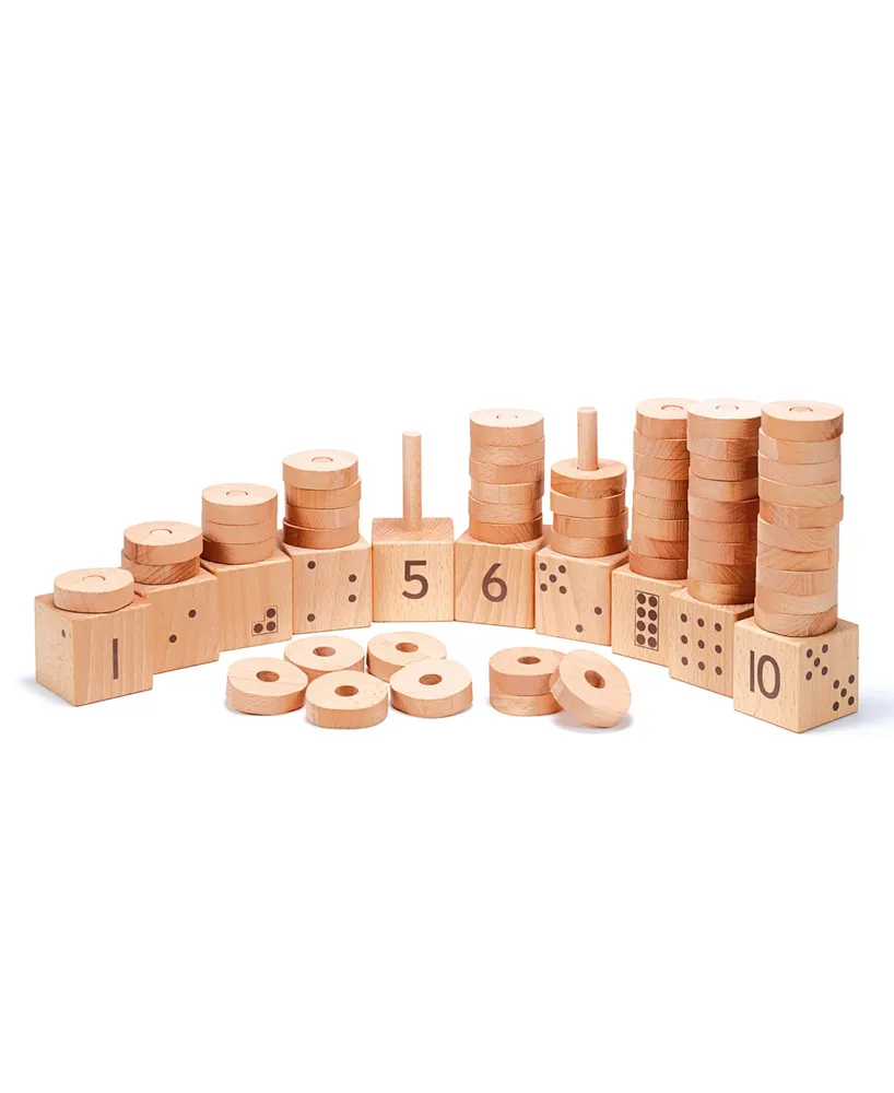 Yellow Door 1-10 Natural Number Stacker, Set of 65