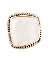 Barse Navajo Bronze and Genuine Mother-of-Pearl Statement Ring - Mother-of