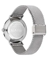 Ted Baker Men's Phylipa Silver-Tone Stainless Steel Mesh Watch 43mm