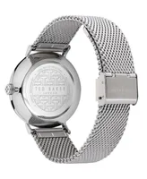 Ted Baker Men's Phylipa Silver-Tone Stainless Steel Mesh Watch 43mm - Silver