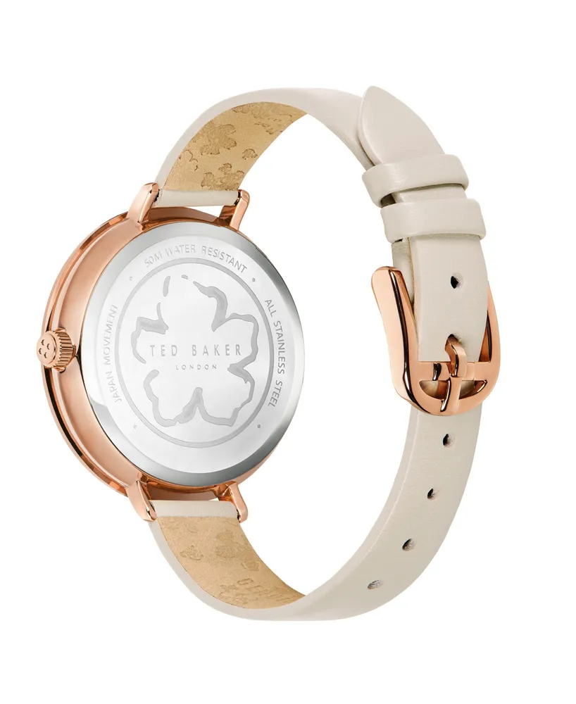 Ted Baker Women's Ammy Magnolia Champagne Leather Strap Watch 37.5mm