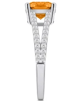 Macy's Citrine and Diamond Accent Ring 14K Gold